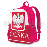 Patriotic Polish Polska Flag Outdoor Hiking Backpack