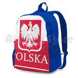 Patriotic Polish Polska Flag Outdoor Hiking Backpack