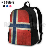 Vintage Norway Flag Outdoor Hiking Backpack
