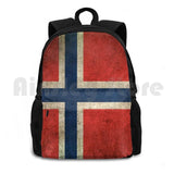 Vintage Norway Flag Outdoor Hiking Backpack