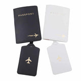 Solid MR MRS Passport Cover Set - Couple Wedding Travel Holder
