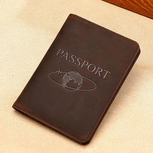 Vintage Crazy Horse Leather RFID Blocking Passport Holder