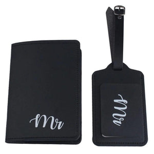 4Pcs Mr Mrs Luggage Tags Passport Covers for Couples Travel