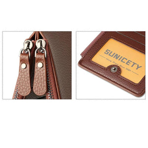 Men's Anti-Theft Brush Long Wallet Large-Capacity Multi-Card