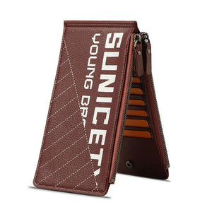 Men's Anti-Theft Brush Long Wallet Large-Capacity Multi-Card