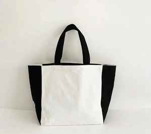 Large Reversible Canvas Shopping Tote Bag