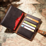 Vintage Leather Passport Cover for Men Travel Wallet
