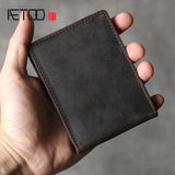 Retro Head Cowhide Driver's Pack Leather Multi-Card Pack