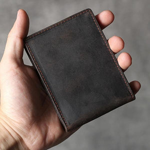 Retro Head Cowhide Driver's Pack Leather Multi-Card Pack