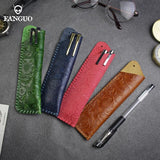 Retro Leather Pencil Bag Pluggable Pencil Pens Storage Bag