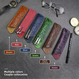 Retro Leather Pencil Bag Pluggable Pencil Pens Storage Bag