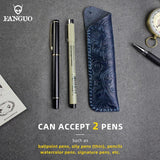 Retro Leather Pencil Bag Pluggable Pencil Pens Storage Bag