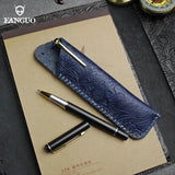 Retro Leather Pencil Bag Pluggable Pencil Pens Storage Bag