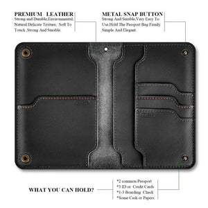 Leather Family Passport Holder Travel Wallet