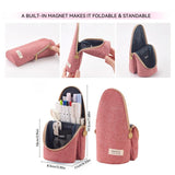 Standable Pencil Pouch Magnet Stand-Up Cosmetics Bags Stationery Case