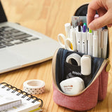 Standable Pencil Pouch Magnet Stand-Up Cosmetics Bags Stationery Case