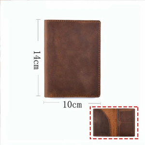 Vintage Leather Passport Holder for Men, Travel Document Orgainzer