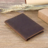 Vintage Leather Passport Holder for Men, Travel Document Orgainzer