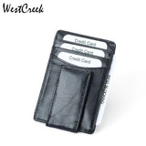 1st Layer Cowhide Credit Card Wallet Oil Wax Leather RFID Dollar Clip