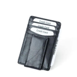 1st Layer Cowhide Credit Card Wallet Oil Wax Leather RFID Dollar Clip