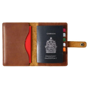Men Travel Passport Holder Cow Leather Ticket Folder Passport Wallet Vintage
