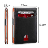 RFID Blocking Front Pocket Slim Wallet Mens Anti-scan Leather Wallet