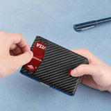 RFID Blocking Front Pocket Slim Wallet Mens Anti-scan Leather Wallet