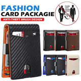 RFID Blocking Front Pocket Slim Wallet Mens Anti-scan Leather Wallet