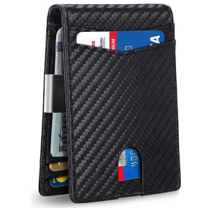 RFID Blocking Front Pocket Slim Wallet Mens Anti-scan Leather Wallet