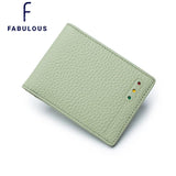 RFID Blocking Men's Wallet Litchi Texture Slim Front Pocket Bifold