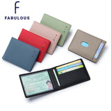 RFID Blocking Men's Wallet Litchi Texture Slim Front Pocket Bifold
