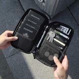 LADSOUL Portable Document Bag Waterproof RFID Passport Phone Bag