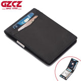 Men Leather Money Clip Slim Bifold Wallet ID Credit Holder