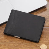 Men Leather Money Clip Slim Bifold Wallet ID Credit Holder