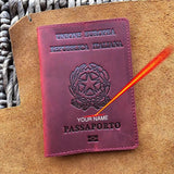 Custom Italian Passport Cover with Name Unisex Holder