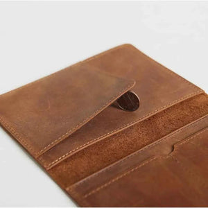 Vintage Leather Passport Wallet Holder