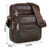 Men's Leather Small Messenger Bag Multifunctional Shoulder Bag
