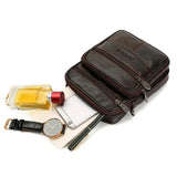 Men's Leather Small Messenger Bag Multifunctional Shoulder Bag