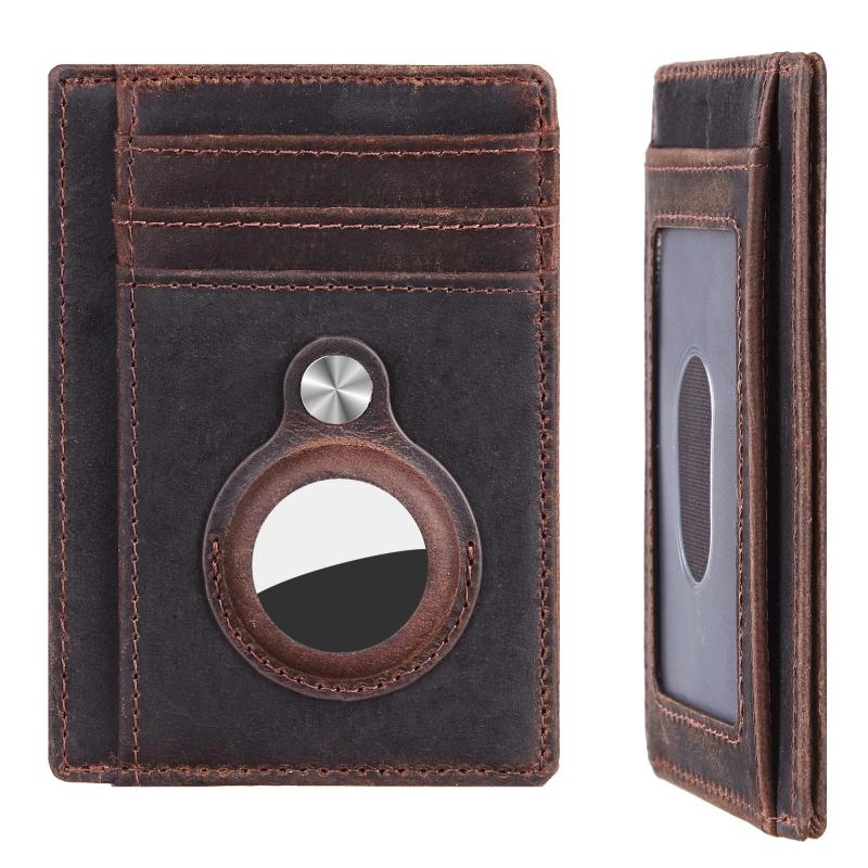 Slim Front Pocket Wallet with AirTag Case Holder