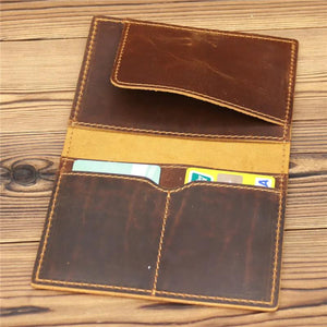 Vintage Leather Passport Case Travel Wallet Organizer