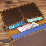 Vintage Leather Passport Case Travel Wallet Organizer