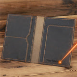 Vintage Leather Passport Case Travel Wallet Organizer