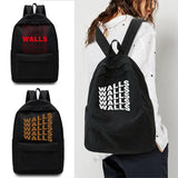 Unisex Canvas Wall Printed Backpack School Bag Large Capacity Rucksack