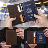Full Grain Leather Passport Holder Travel Wallet Passport Organizer