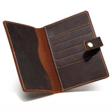 Genuine Leather Passport Cover Crazy Horse Cow Leather Travel Passport Holder