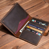 Genuine Leather Passport Cover Crazy Horse Cow Leather Travel Passport Holder
