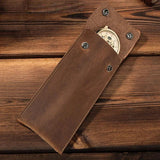 Retro Crazy Horse Cow Leather Watch Bag
