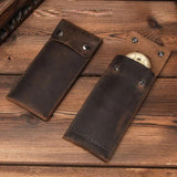 Retro Crazy Horse Cow Leather Watch Bag