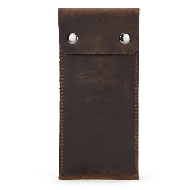 Retro Crazy Horse Cow Leather Watch Bag