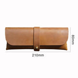 Leather Pencil Case Large Capacity Cowhide Glasses Bag